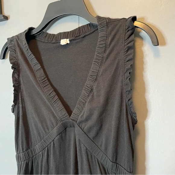 J.Crew black sleeveless ruffle trim vneck dress women’s size small - Picture 5 of 8